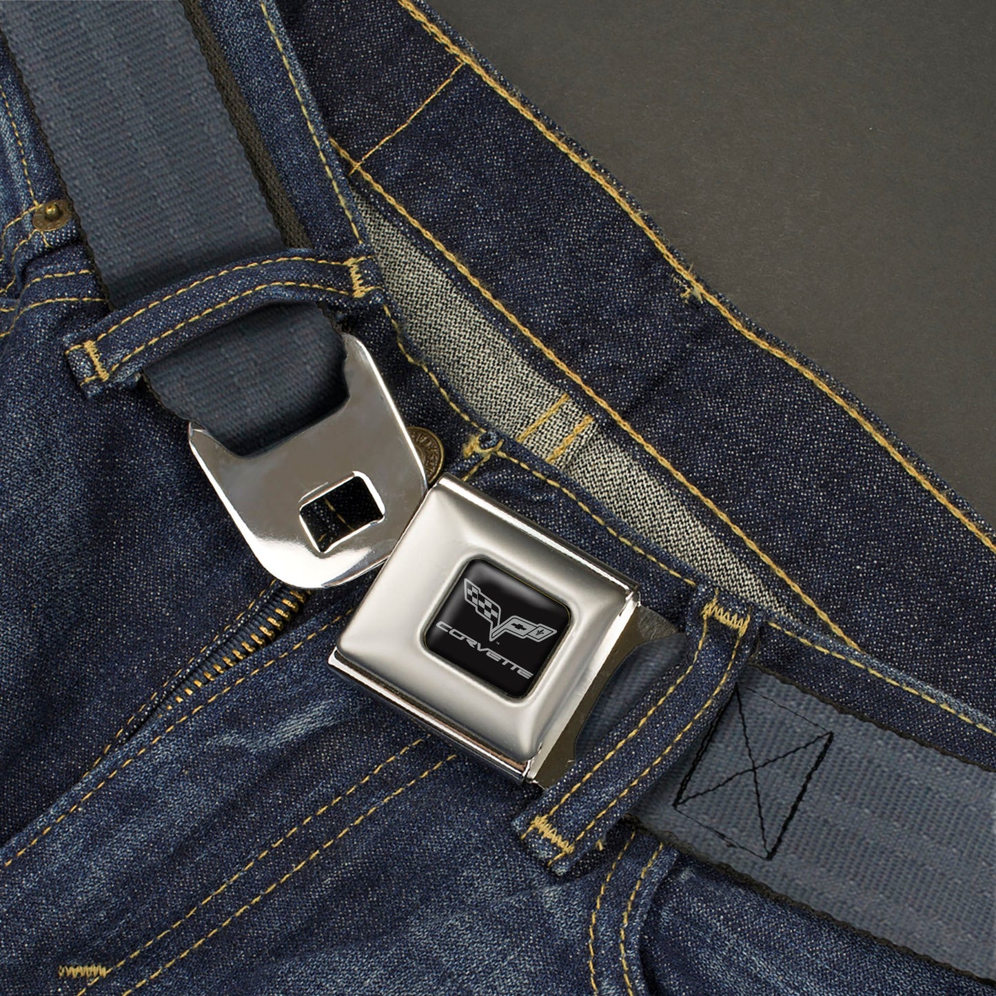 C6 Seatbelt Belt - Black Panel Webbing
