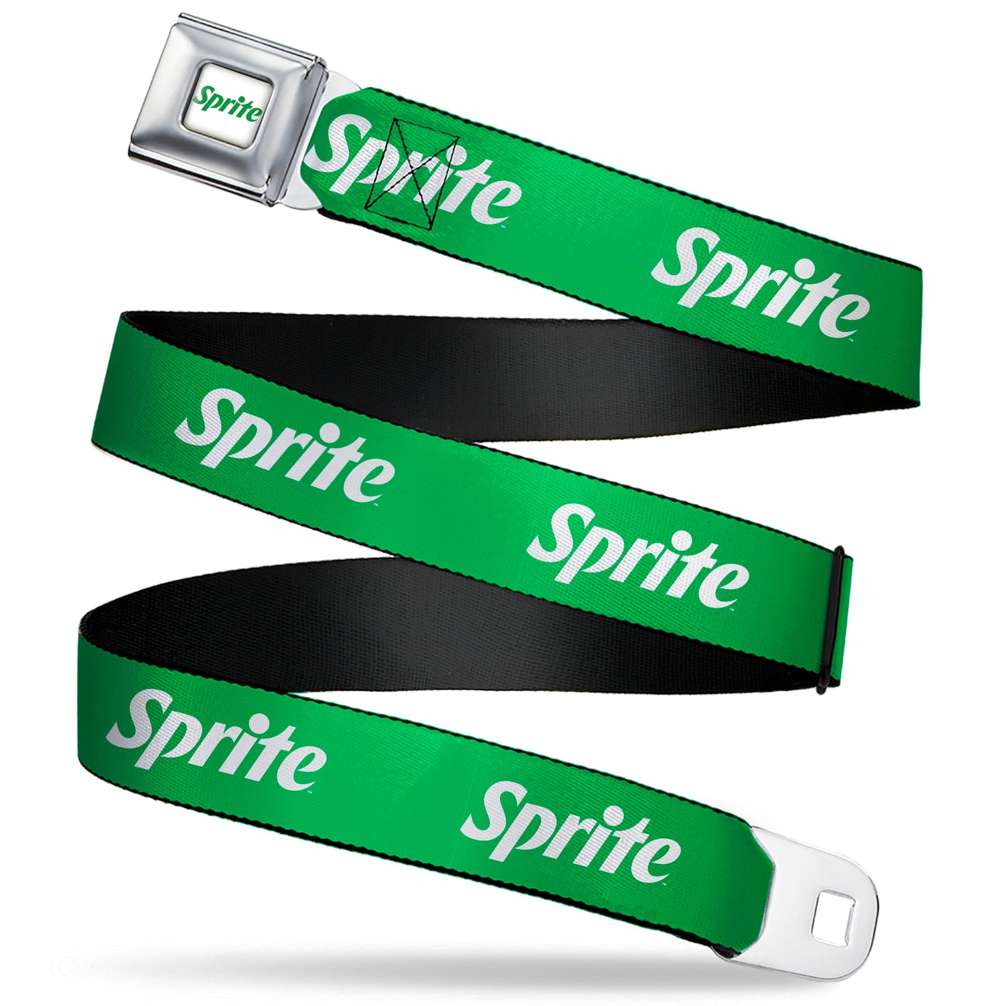 SPRITE Logo Full Color White/Green Seatbelt Belt - SPRITE Logo Green/White Webbing