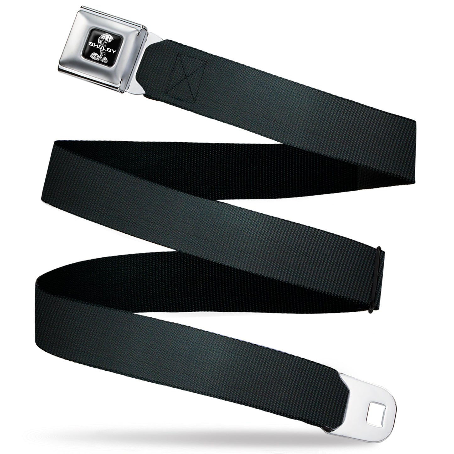 Carroll Shelby Cobra Split Full Color Black White Seatbelt Belt - Carroll Shelby Cobra Black Webbing