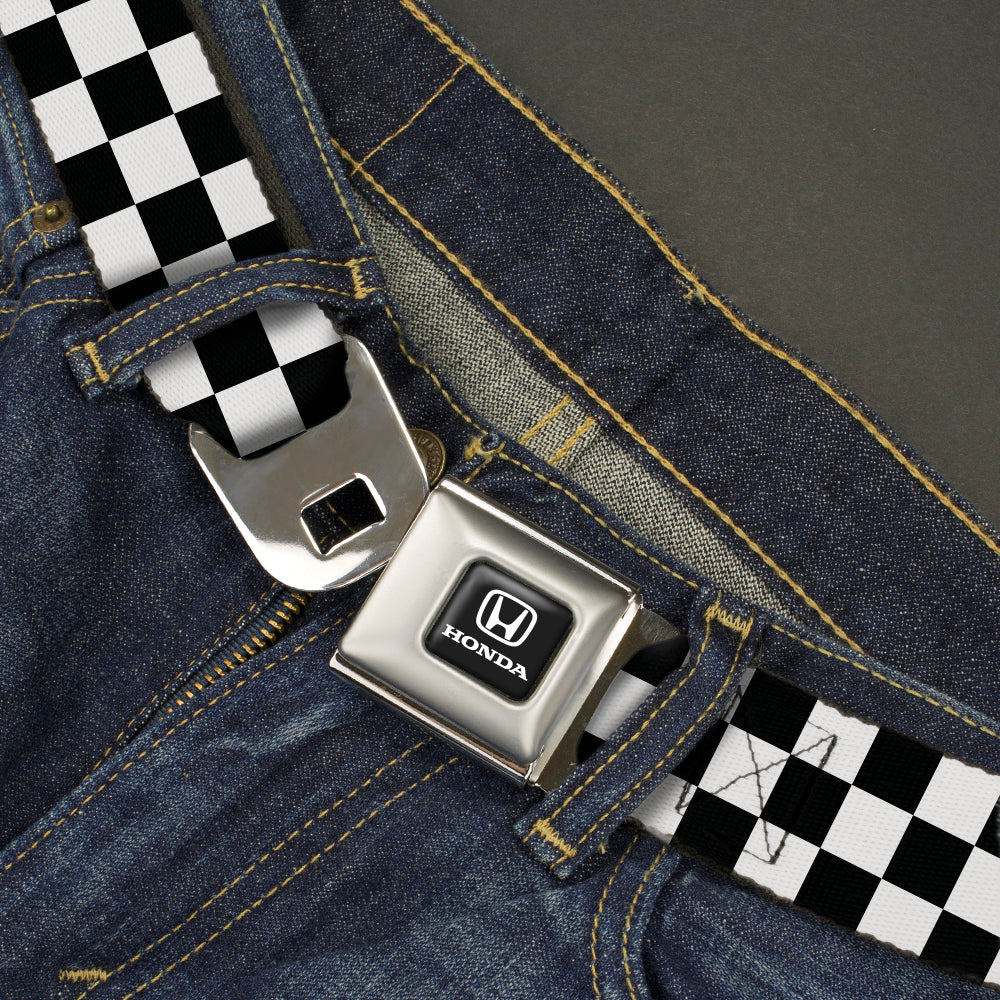 Honda Seatbelt Belt - Checker Black/White Webbing