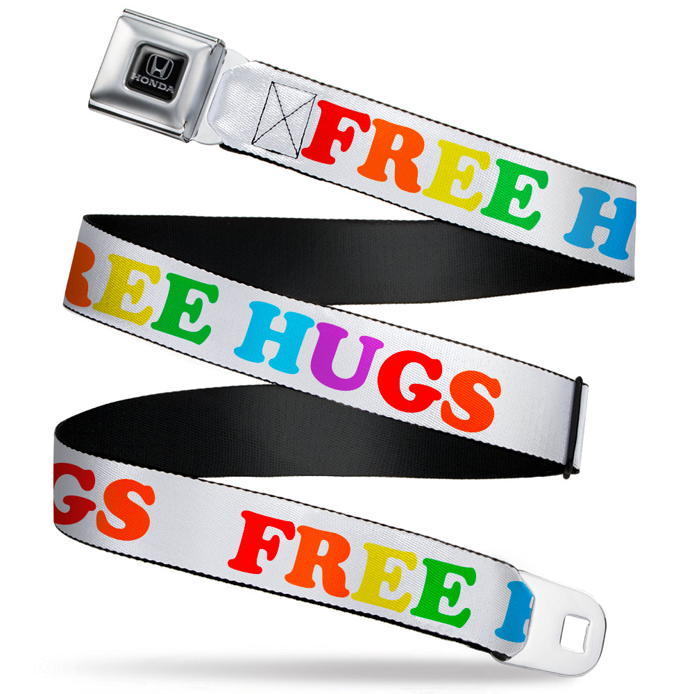 Honda - Seatbelt Belt - FREE HUGS White/Multi Color Webbing