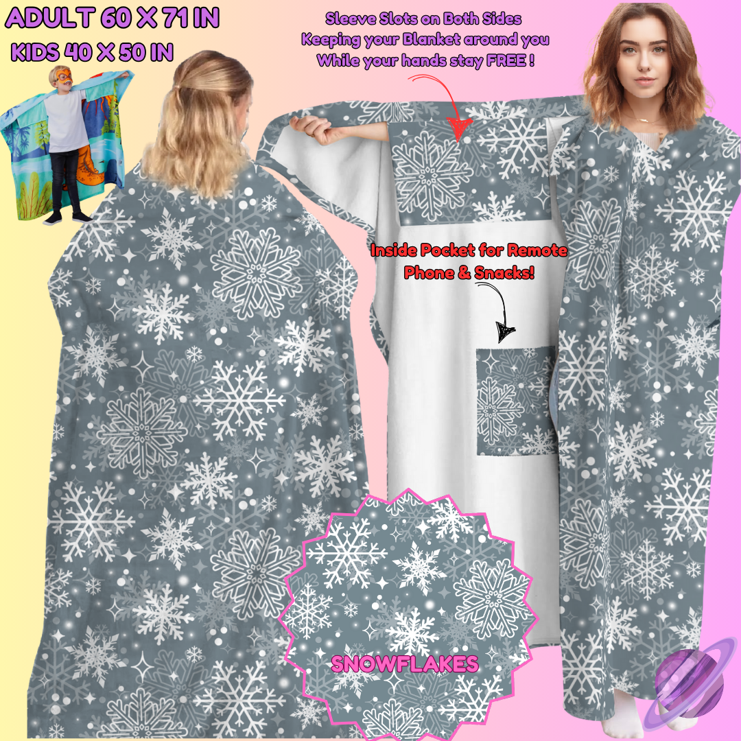 WEARABLE THROW RUN-SNOWFLAKES-PREORDER CLOSING 8/31- ETA LATE NOV./EARLY DEC.