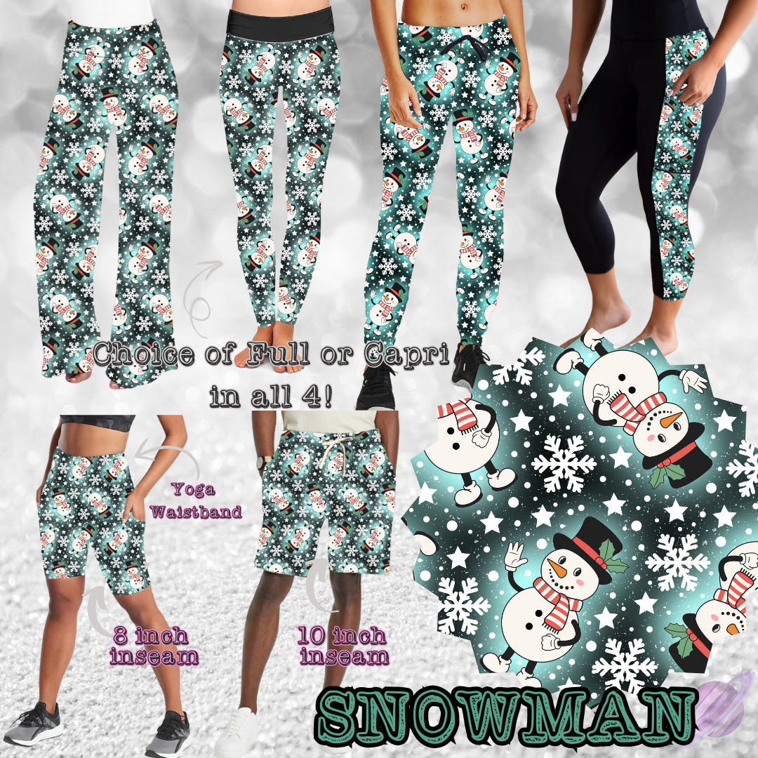 SNOWMAN -XMAS RUN-6 STYLE BOTTOMS-PREORDER CLOSING 9/13