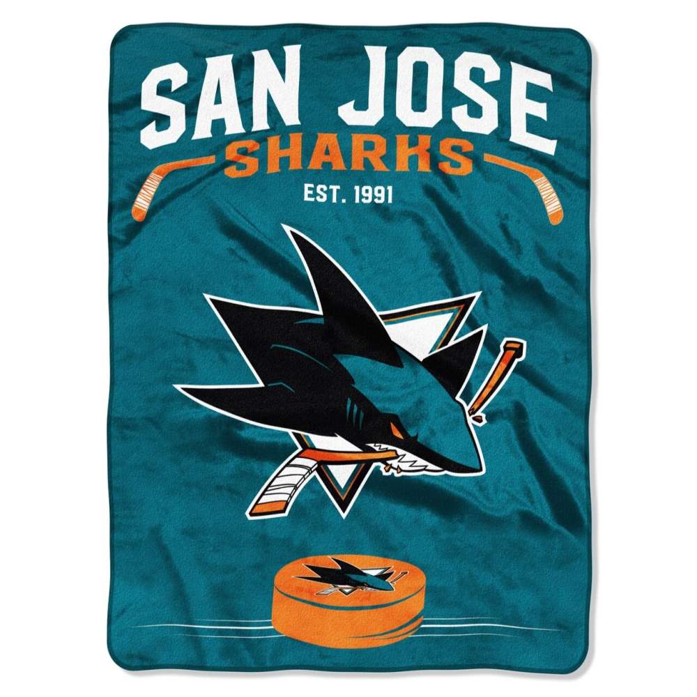 San Jose Sharks Inspired Raschel Throw Blanket 60x80"