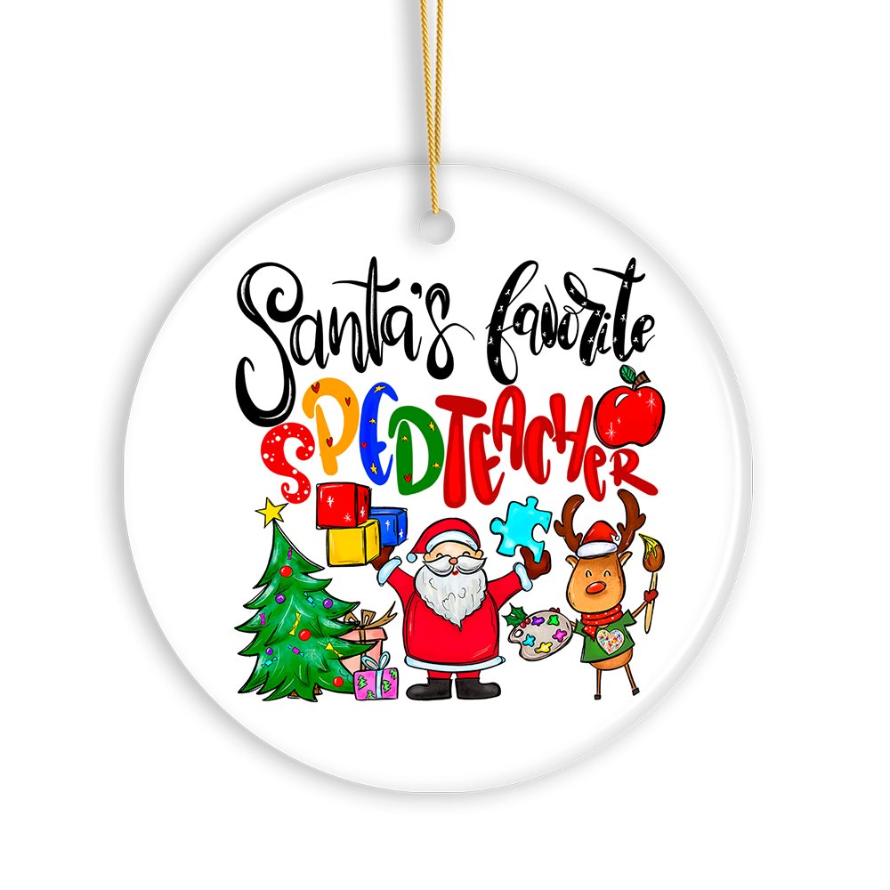 Santa’s Favorite Special Education Teacher Christmas Ornament, Children with Autism Gift