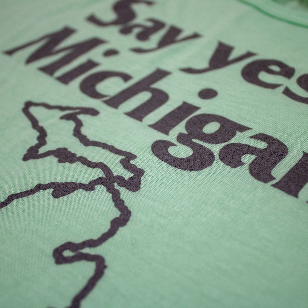 Ladies Relaxed Racerback Tank Top - Say Yes To Michigan Mint