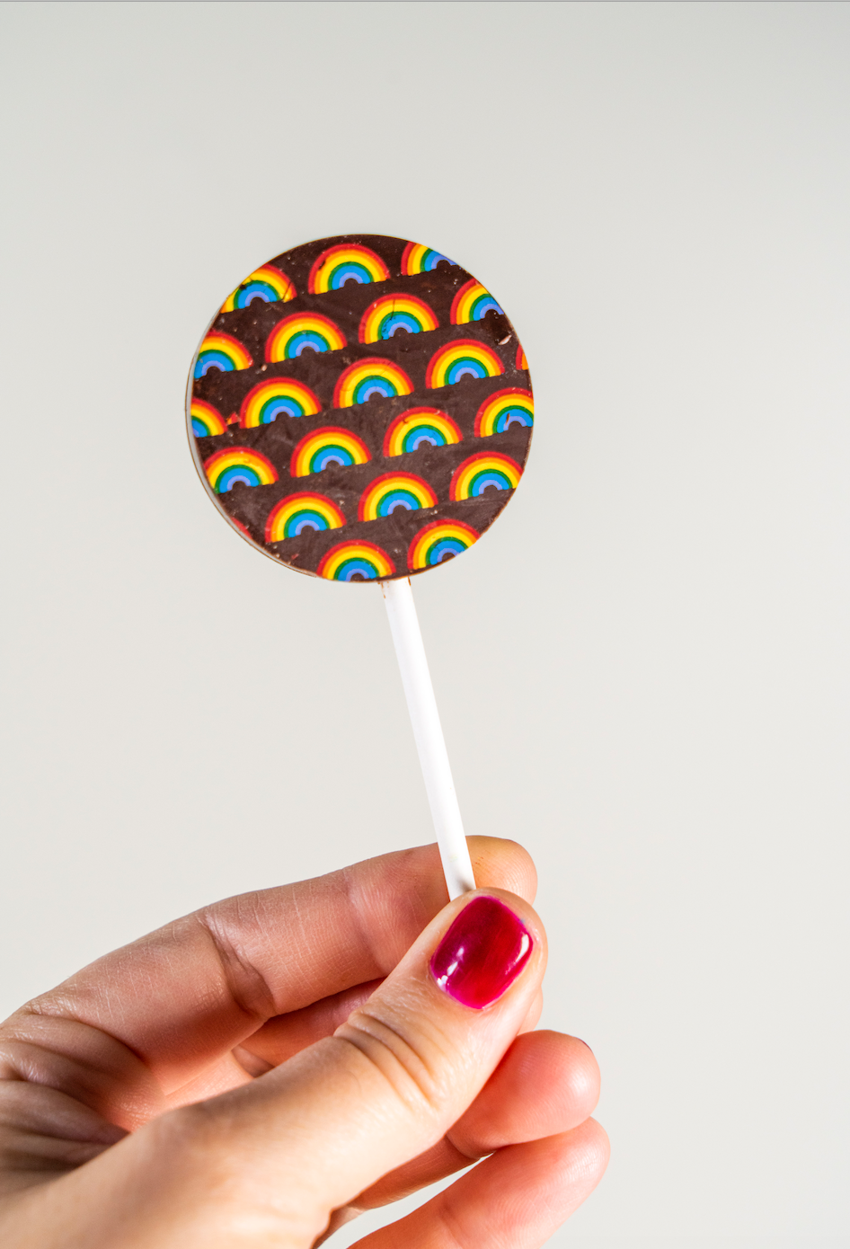 Dark Chocolate Lollipops With Dulce de Leche, Almond butter or Peanut Butter Filling