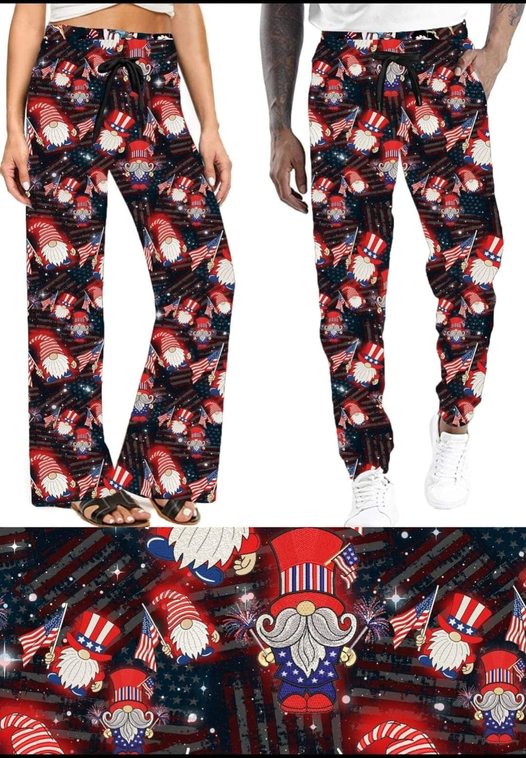 Patriotic Gnome Leggings, Capris, Joggers