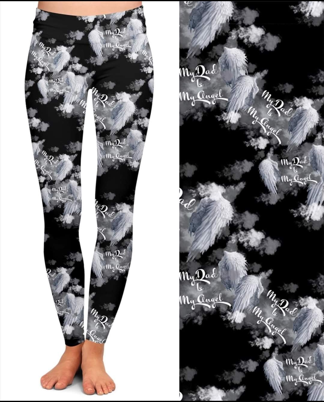 My Dad is my angel leggings capris joggers and loungers