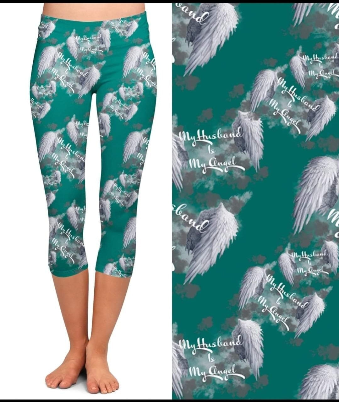 My Husband is my angel leggings capris joggers