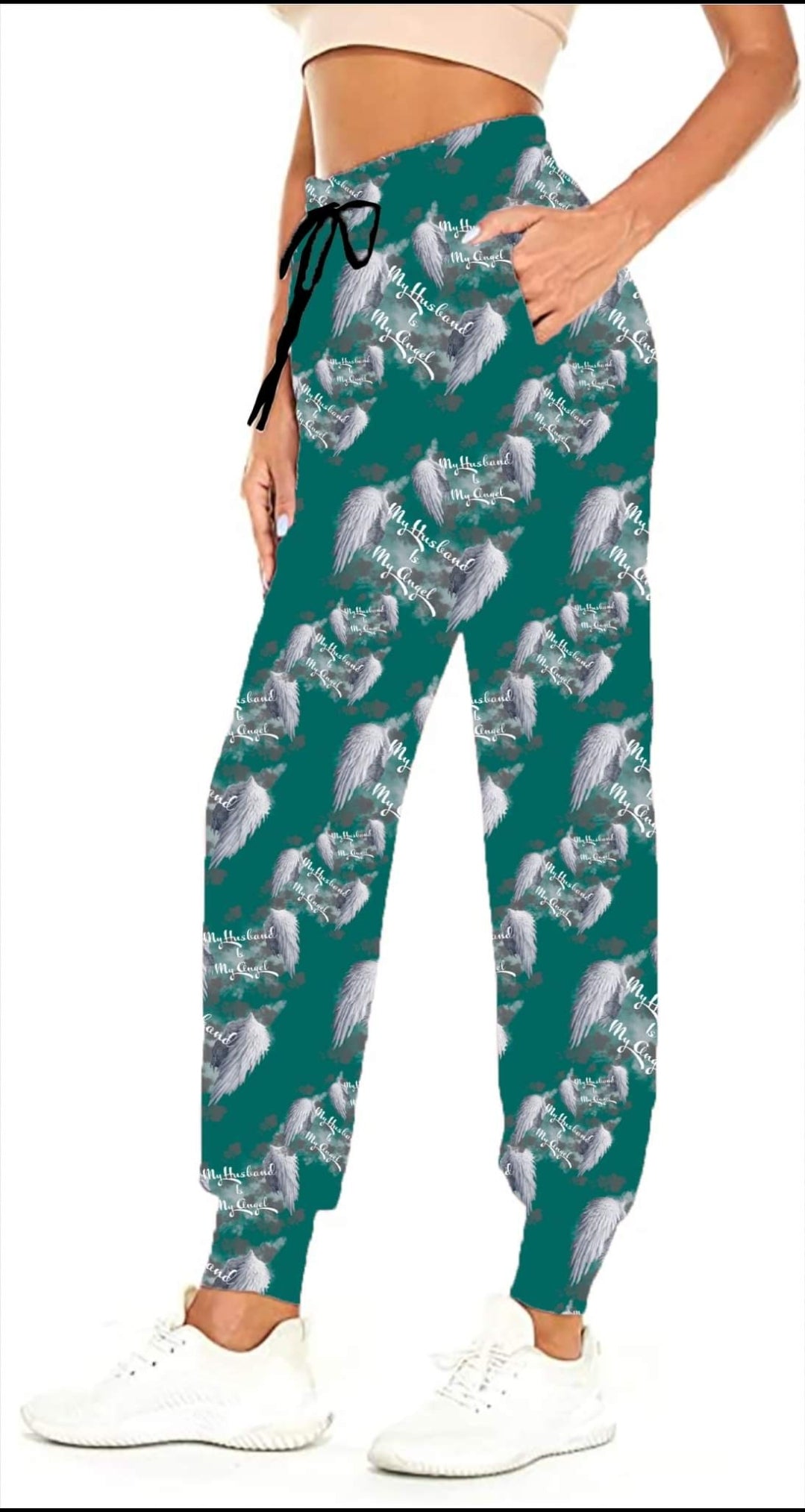 My Husband is my angel leggings capris joggers