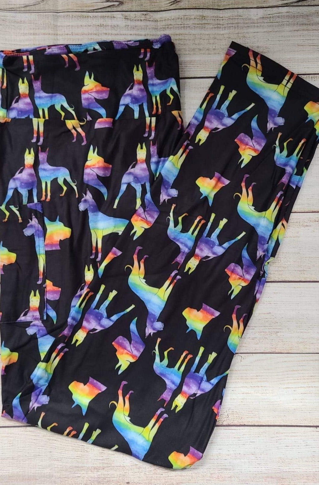 Rainbow Great Dane Leggings with Pockets