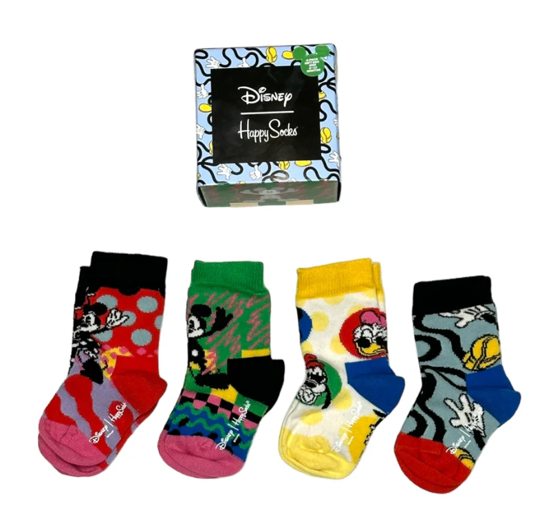 Disney Mickey Mouse Kids Socks 4 Pack Gift Box