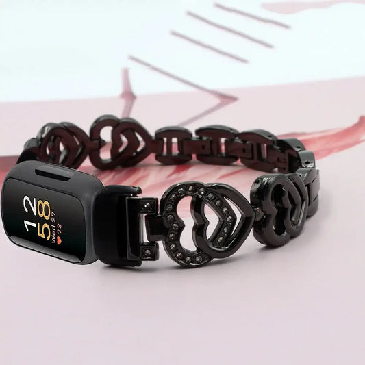 Fitbit Inspire 3 Steel Heart Design Band – Elegant Stainless Steel Strap