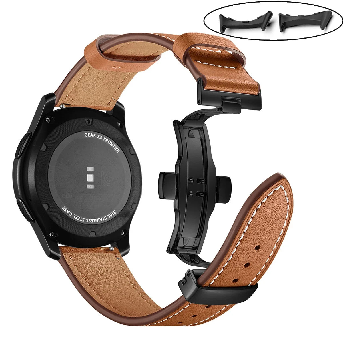 Google Pixel Watch 3/4 45mm Leather Butterfly Buckle Band