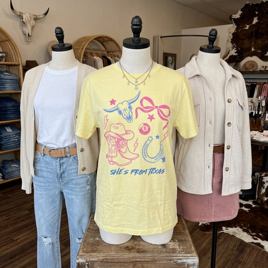 Shes From Texas Adult Graphic Tee
