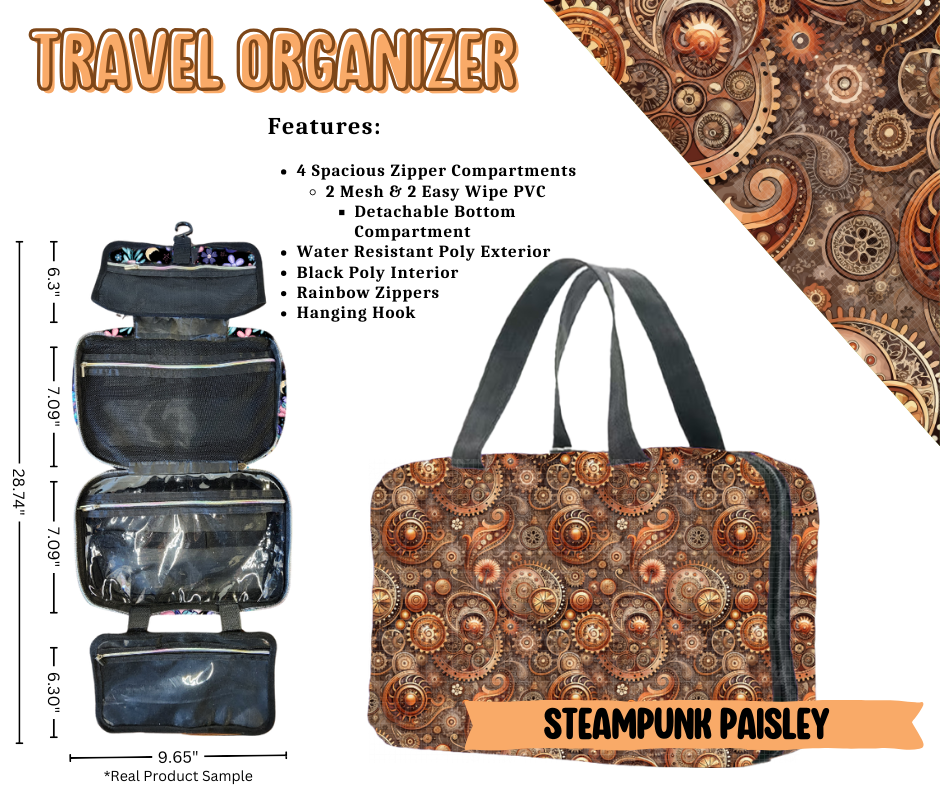 Steampunk Paisley Travel Organizer