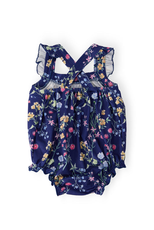 Sunny Meadow Ruffle Cross Back Romper
