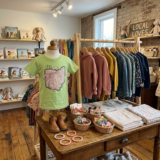 Sweet Ohio Floral Bow Youth & Toddler Graphic Tshirt