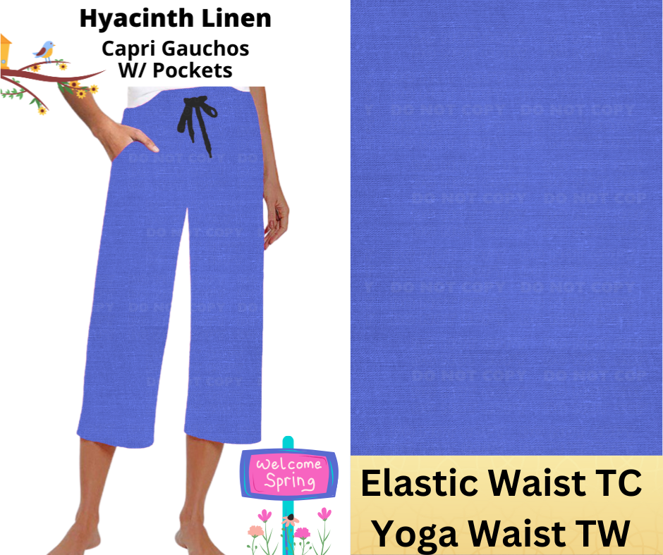 Hyacinth Linen Capri Gauchos