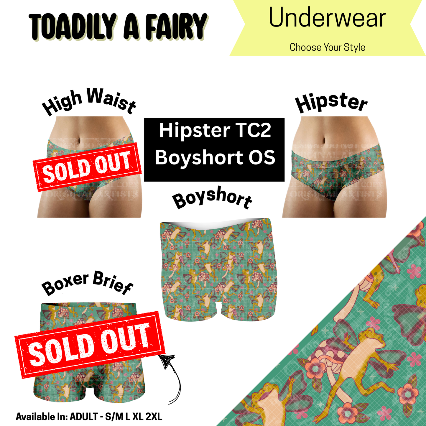 Toadily A Fairy Hipster, Boyshort Underwear