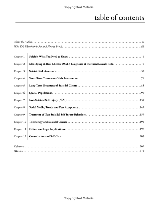 Treating Suicidal Clients & Self-Harm Behaviors: Assessments, Worksheets & Guides for Interventions and Long-Term Care (Spiral Bound)