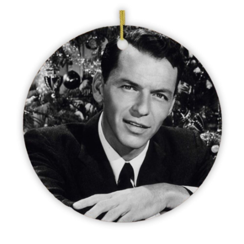 Vintage Frank Sinatra Christmas Ornament, Black and White Classic
