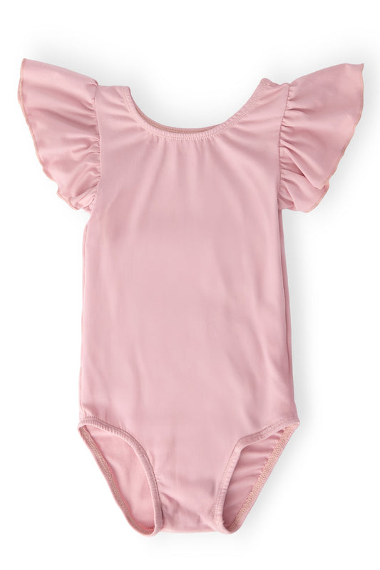 Vintage Pink S/S Flutter Sleeve Leotard