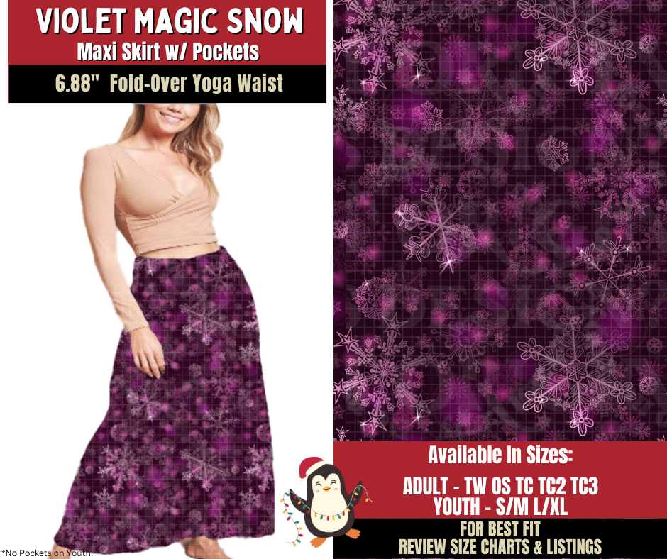 Preorder! Closes 9/4. ETA Dec. Violet Magic Snow Maxi Skirt