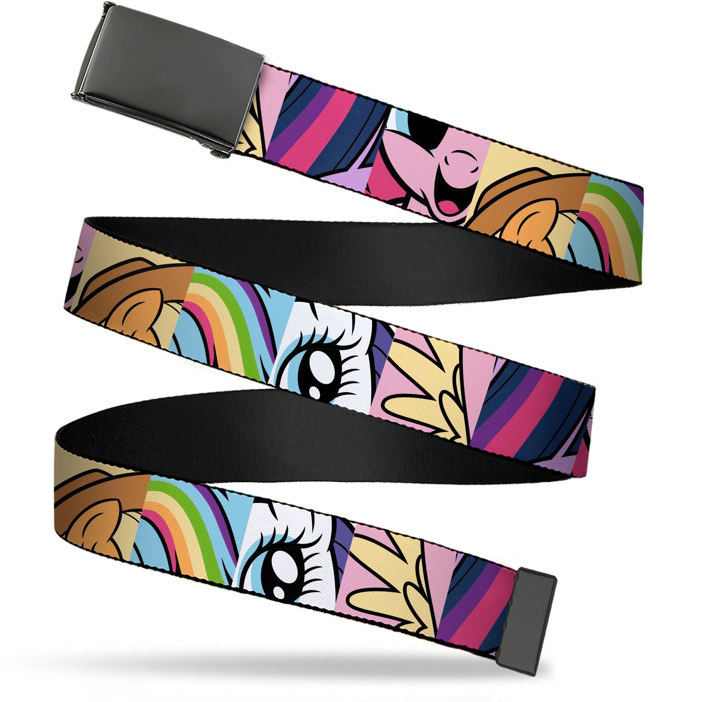 Web Belt Blank Black Buckle - My Little Pony Friendship is Magic Close-Up Blocks Webbing