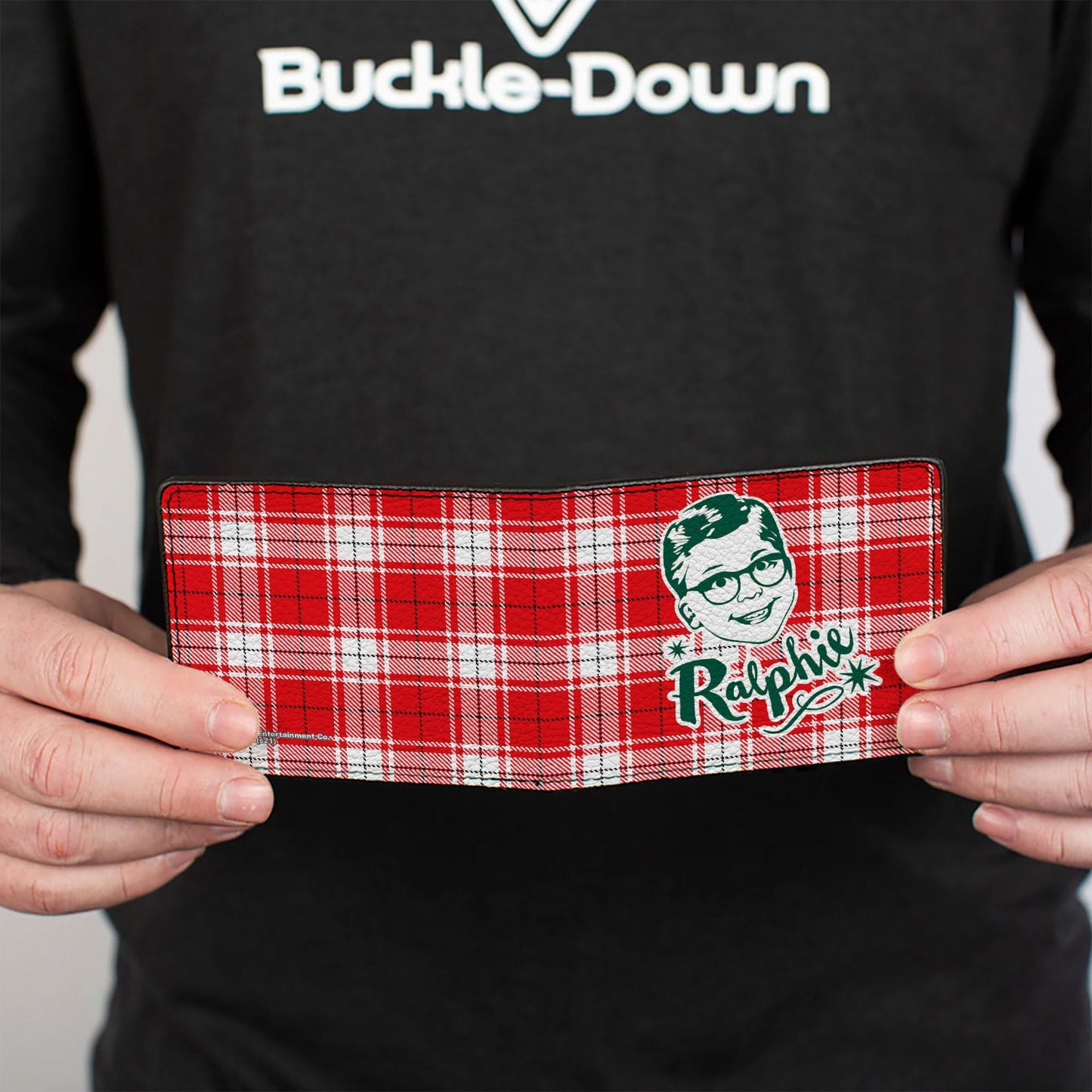 Bi-Fold Wallet - A Christmas Story RALPHIE Smiling Face Plaid Red White Green