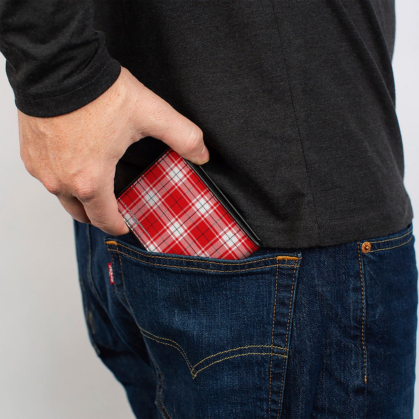 Bi-Fold Wallet - A Christmas Story RALPHIE Smiling Face Plaid Red White Green