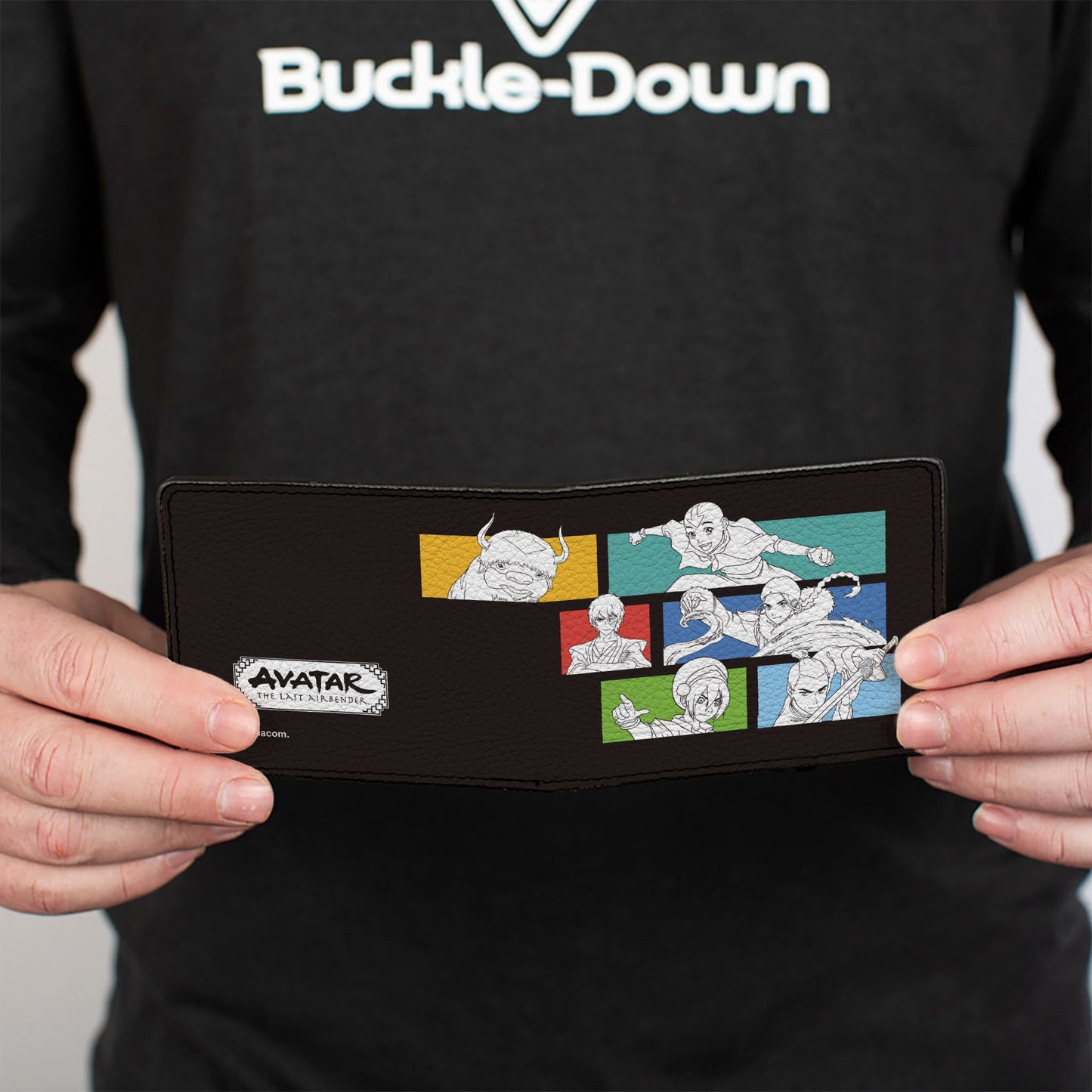 Bi-Fold Wallet - Avatar Last Airbender Character Pose Blocks and Title Logo Black/Multi Color
