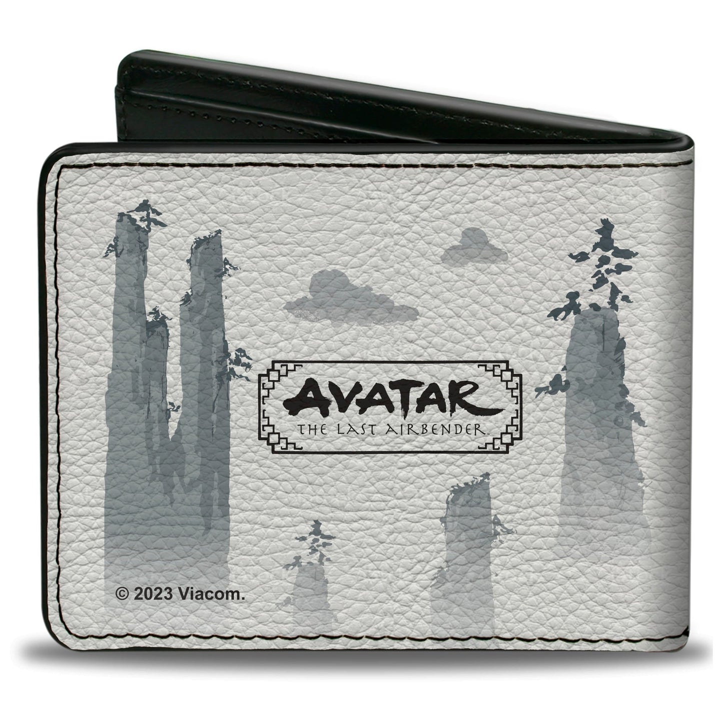 Bi-Fold Wallet - Avatar Last Airbender Aang Bending Pose and Scenery White/Grays