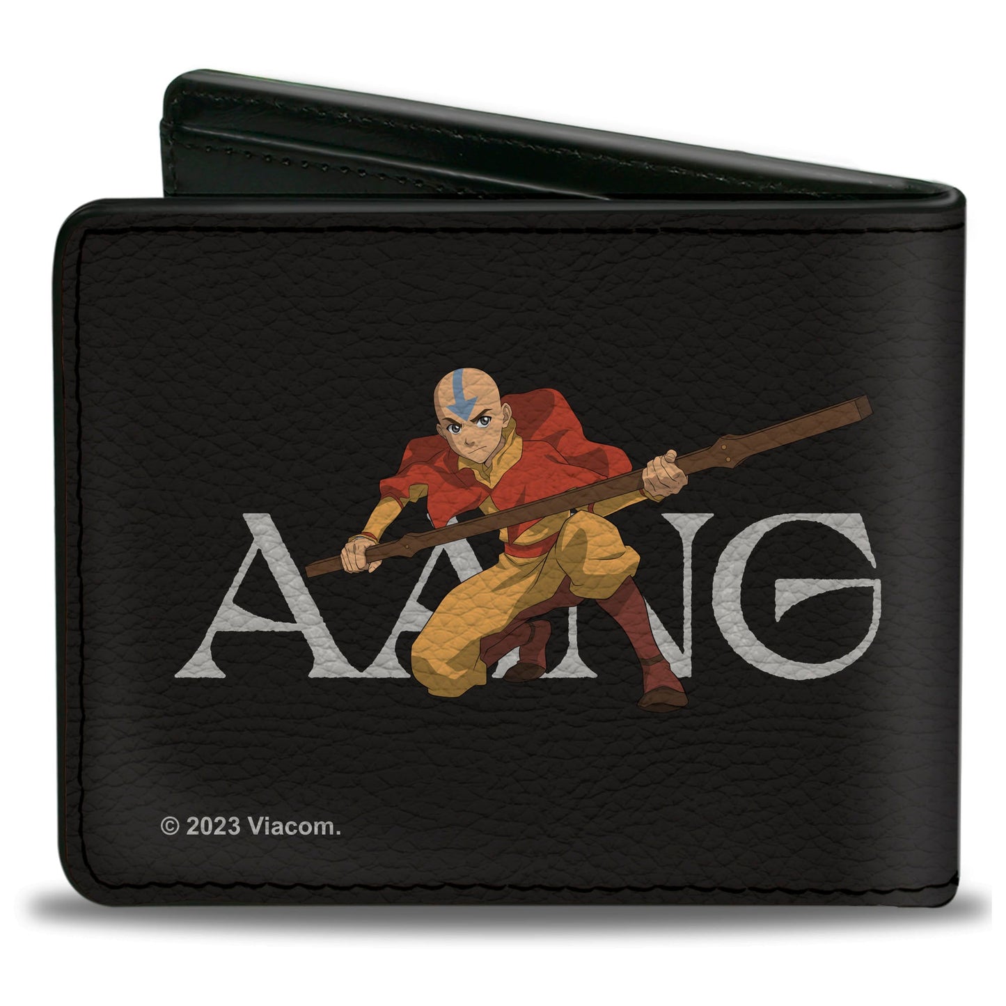 Bi-Fold Wallet - Avatar Last Airbender AANG Airbender Staff Pose Black/White