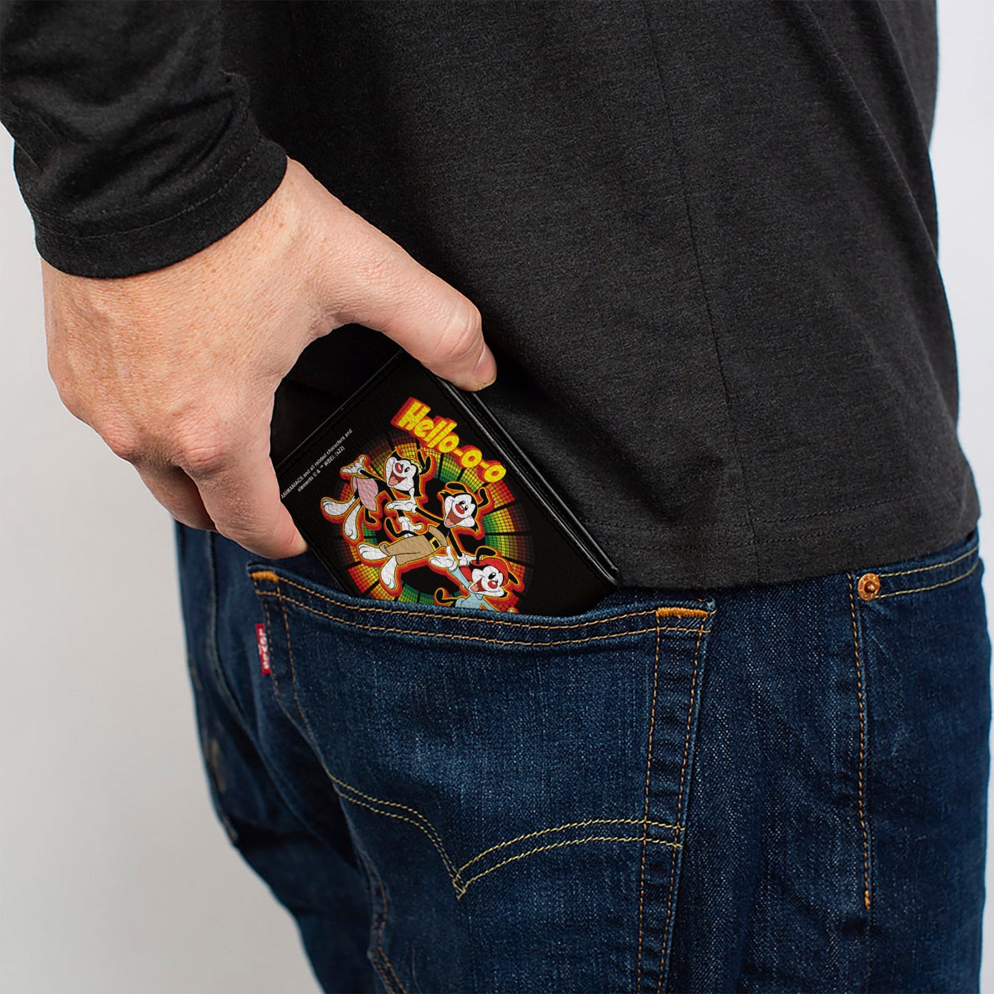 Bi-Fold Wallet - Animaniacs HELLOOO Group Pose Black Red Yellow