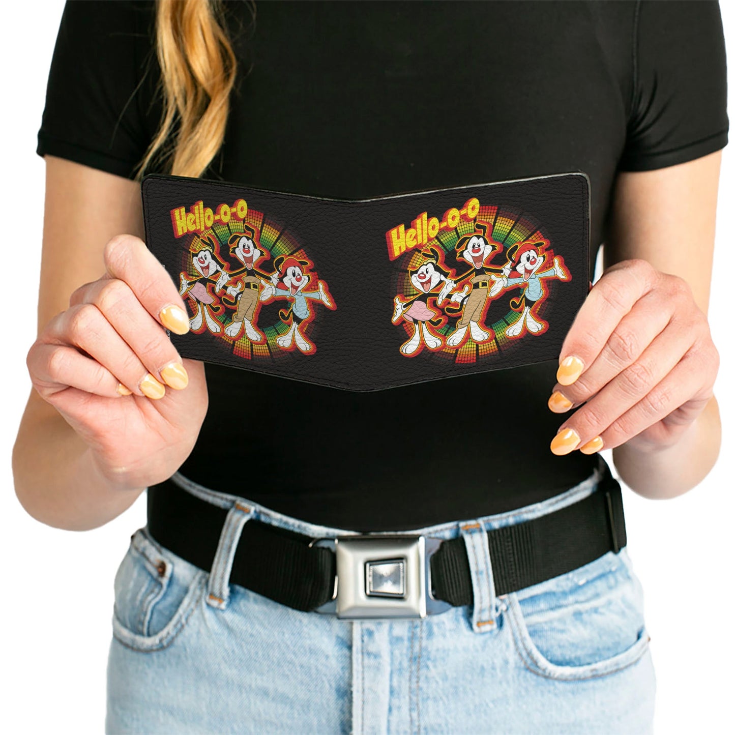 Bi-Fold Wallet - Animaniacs HELLOOO Group Pose Black Red Yellow