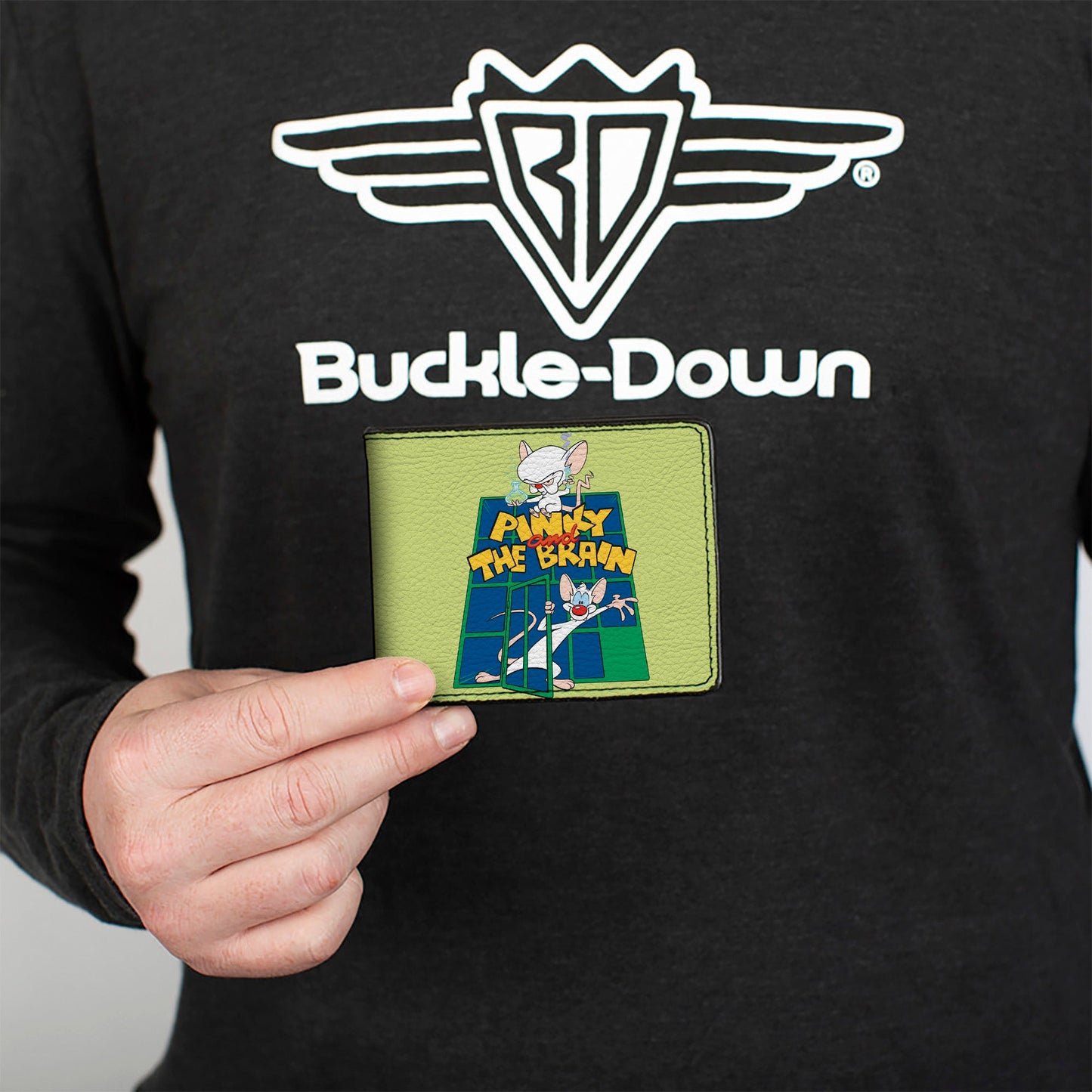 Bi-Fold Wallet - Animaniacs PINKY AND THE BRAIN Pose Greens Blue