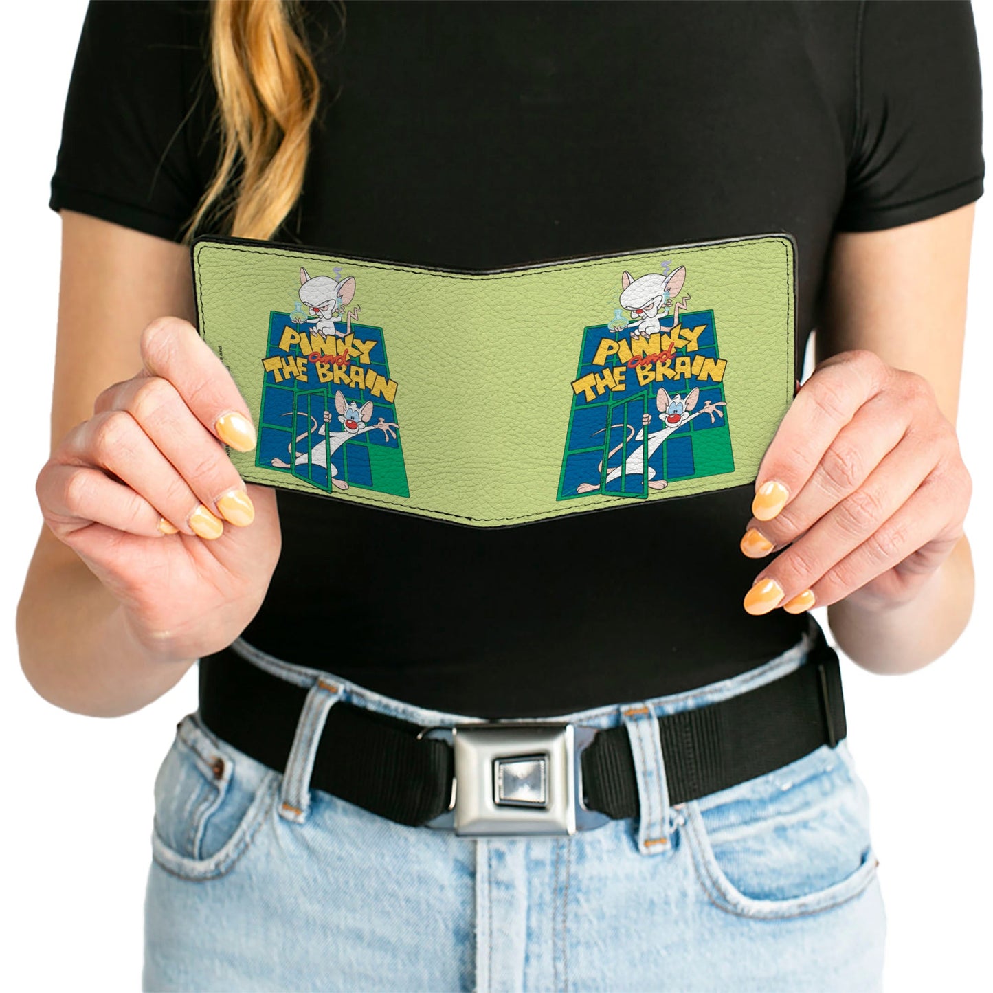Bi-Fold Wallet - Animaniacs PINKY AND THE BRAIN Pose Greens Blue