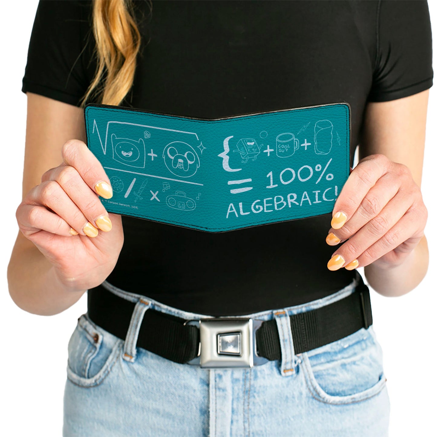Bi-Fold Wallet - Adventure Time 100% ALGEBRAIC Formula Blue/White