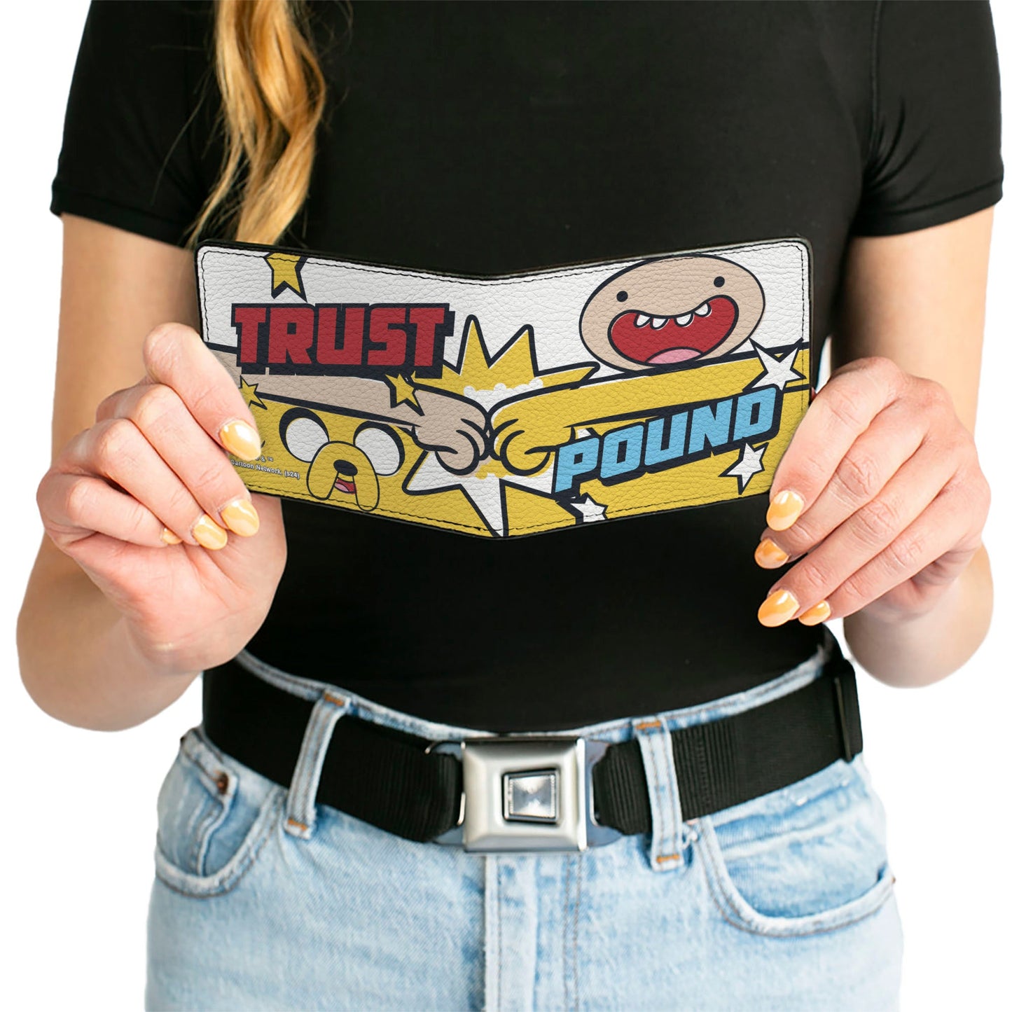 Bi-Fold Wallet - Adventure Time Jake and Finn TRUST POUND Pose Multi Color