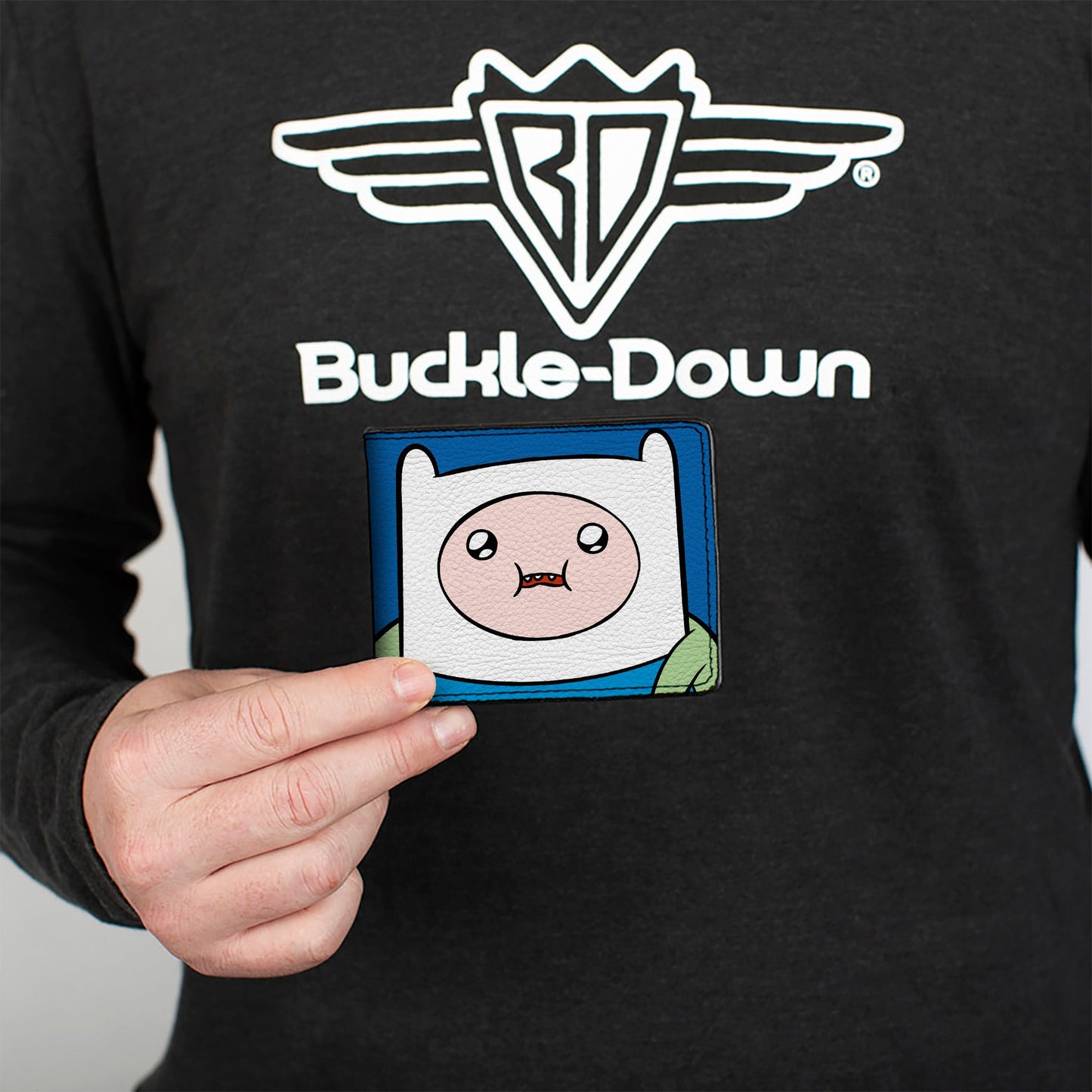 Bi-Fold Wallet - Adventure Time Jake and Finn Face Close-Up Blue