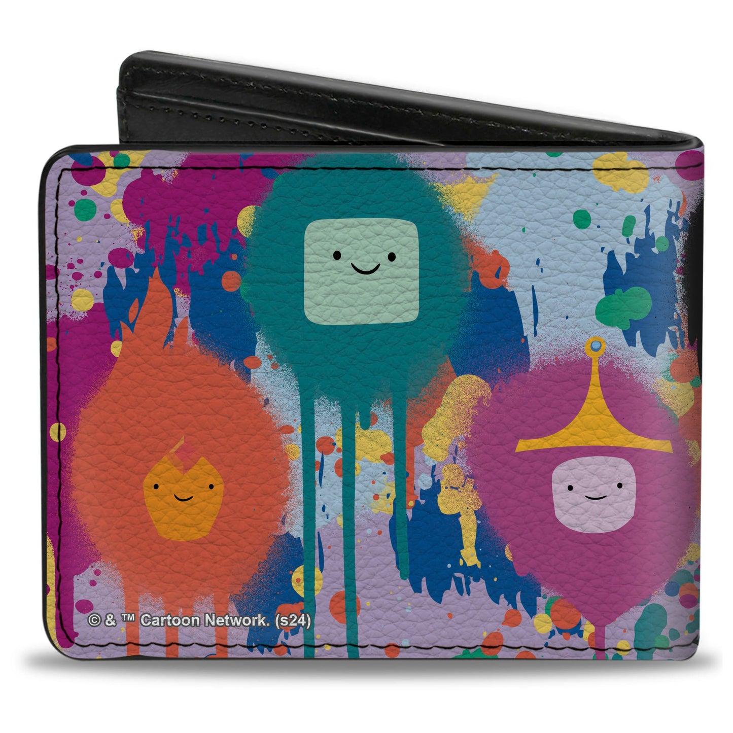 Bi-Fold Wallet - Adventure Time Characters Spray Paint Expressions Multi Color