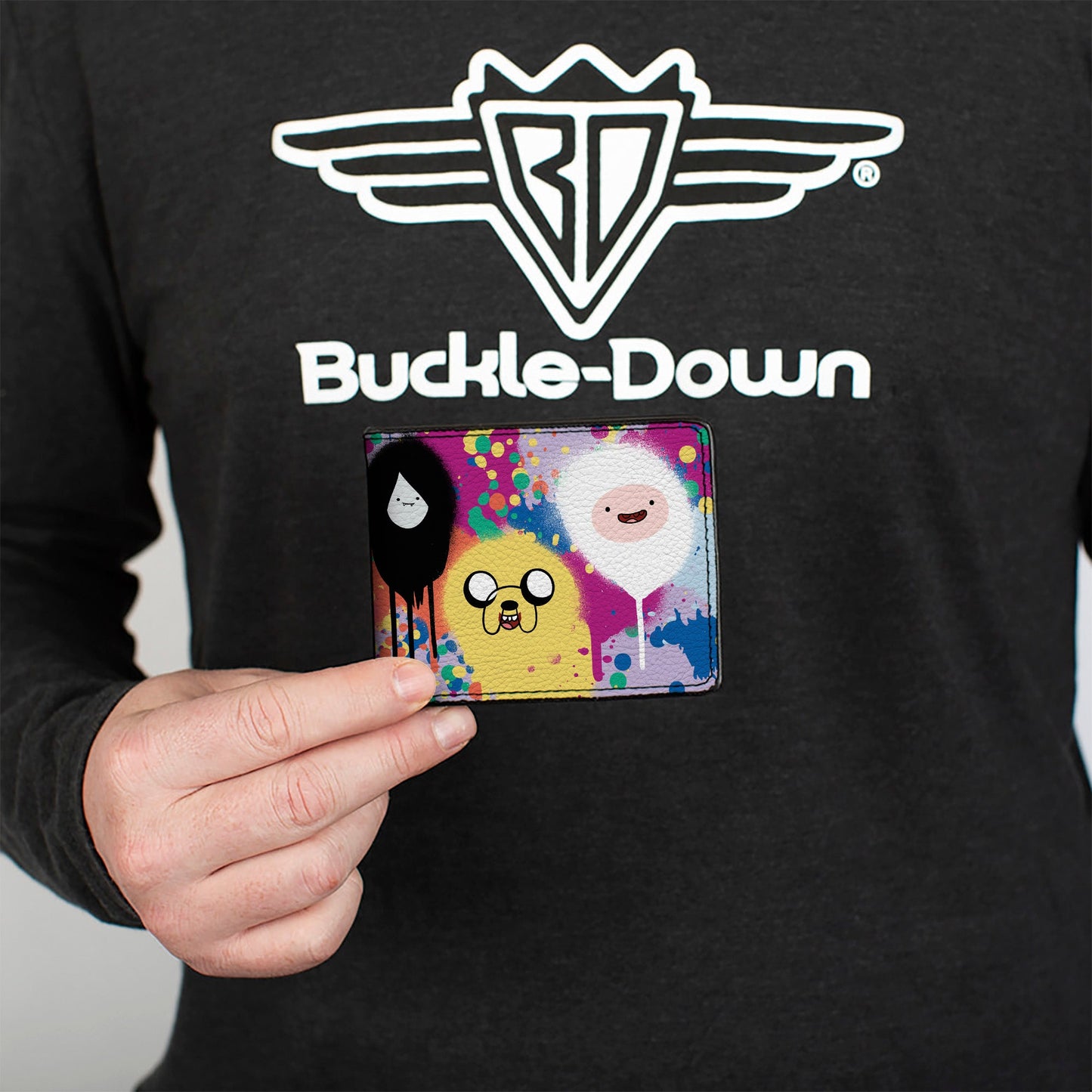 Bi-Fold Wallet - Adventure Time Characters Spray Paint Expressions Multi Color