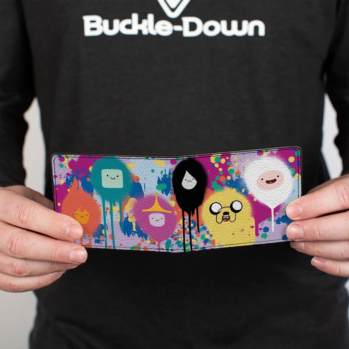 Bi-Fold Wallet - Adventure Time Characters Spray Paint Expressions Multi Color