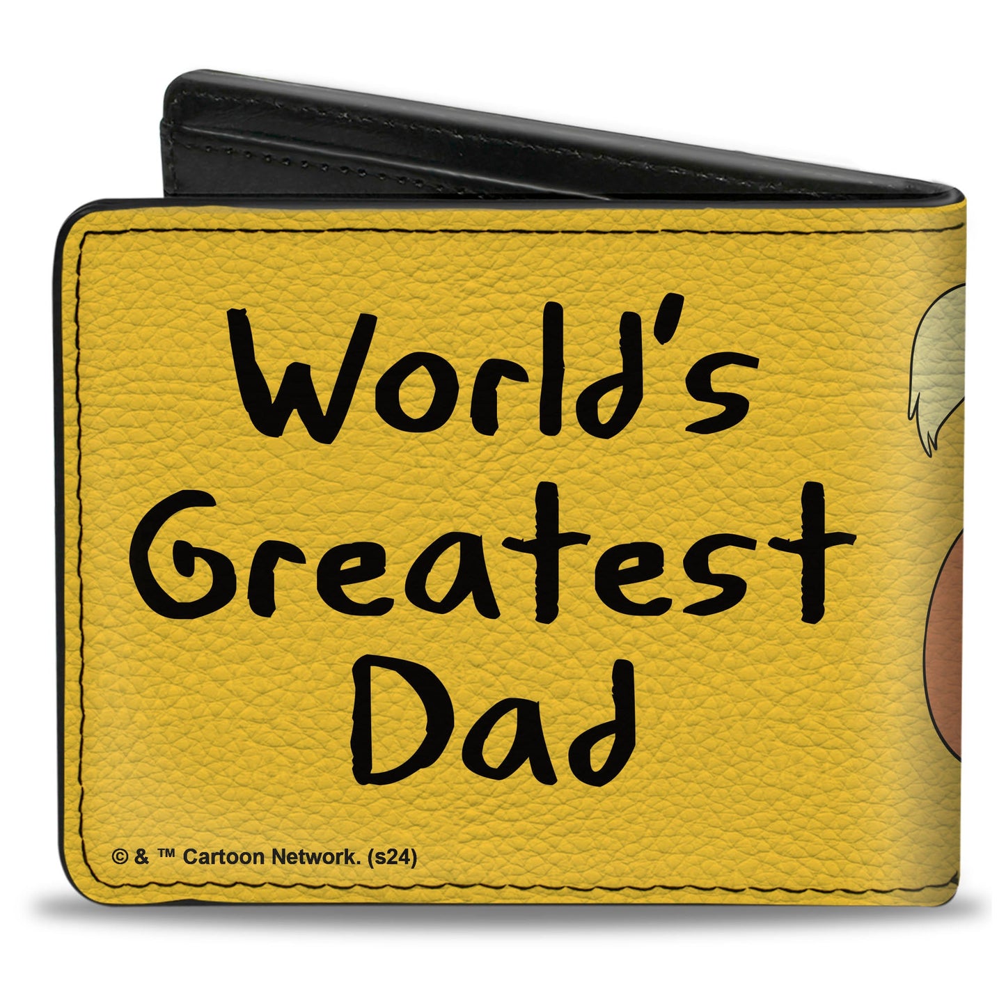 Bi-Fold Wallet - Adventure Time Jake and Pups WORLD'S GREATEST DAD Pose Yellow