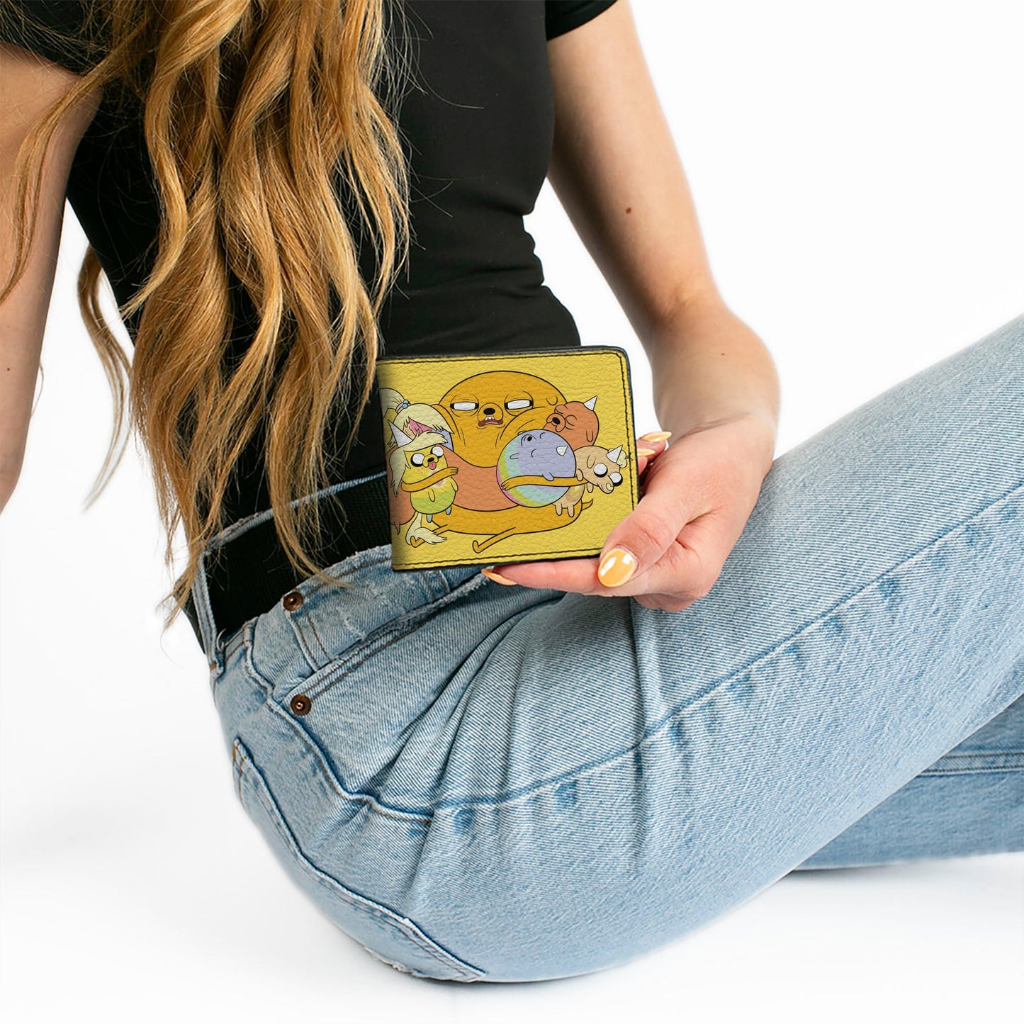 Bi-Fold Wallet - Adventure Time Jake and Pups WORLD'S GREATEST DAD Pose Yellow