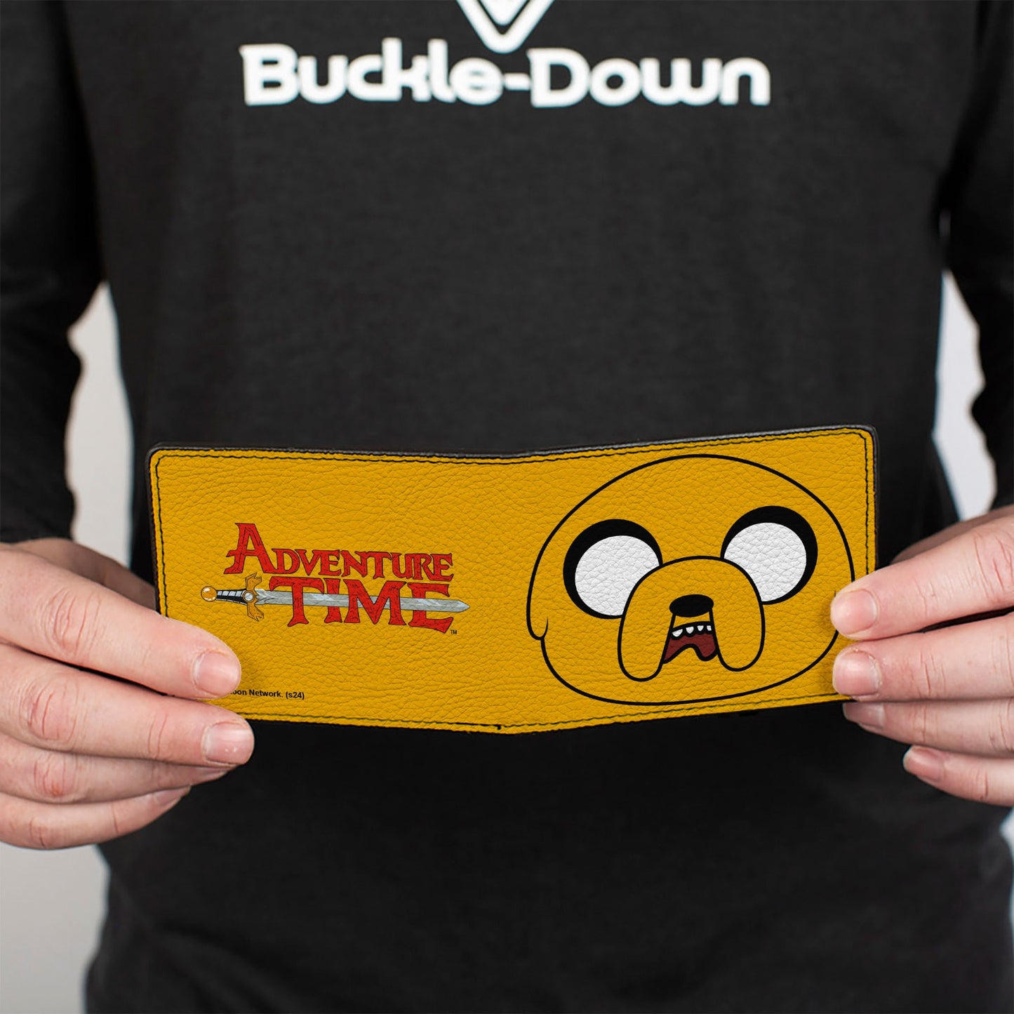 Bi-Fold Wallet - ADVENTURE TIME Title Logo and Jake Face Yellow