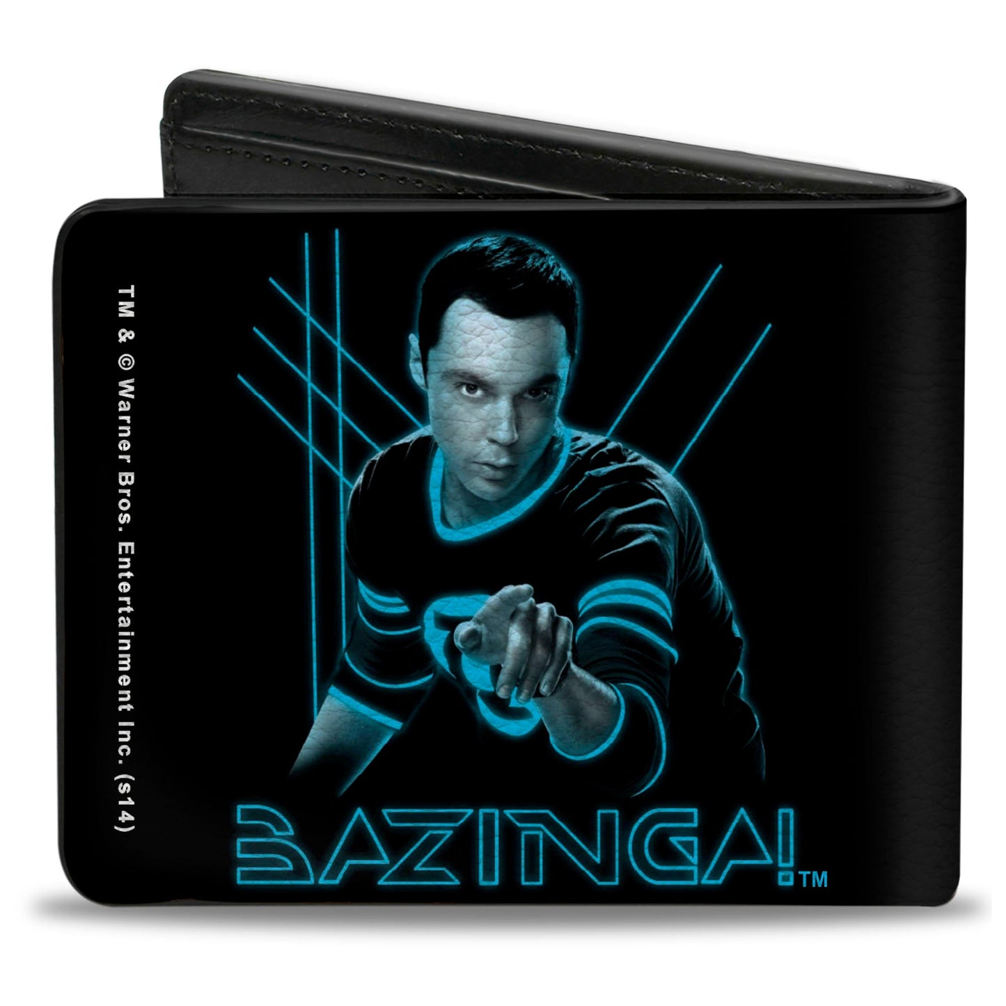 Bi-Fold Wallet -Sheldon BAZINGA! Black Blue Glow