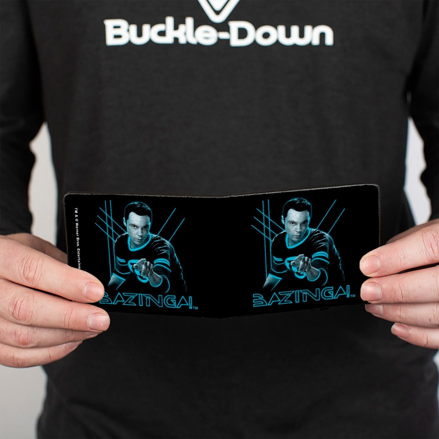 Bi-Fold Wallet -Sheldon BAZINGA! Black Blue Glow